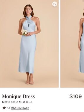Birdy Grey Mist Blue Halter Midi Dress